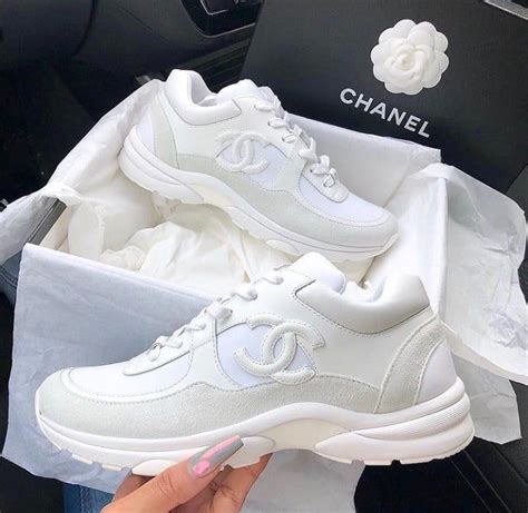 womens white chanel trainers|Chanel white sneakers for women.